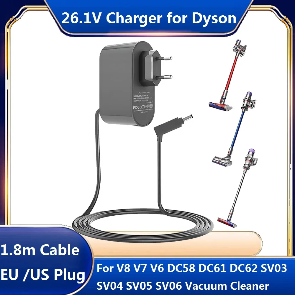 Charger 26.1V 0.78A Power For Dyson Dyson V8 V7 V6 DC58 DC61 DC62 SV03 SV04 SV05 SV06 Cordless Vacuum Cleaner Adapter Charger