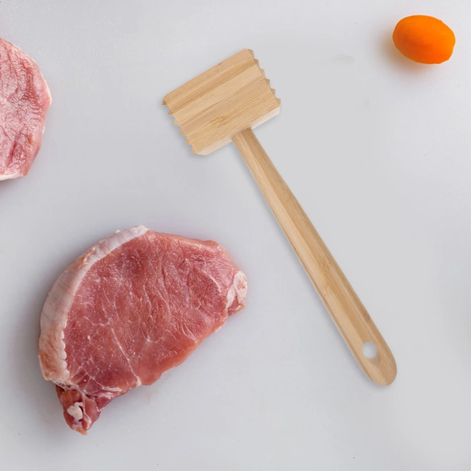 

Bamboo Steak Hammer Long Handle Light Brown Chicken Pounder Meat Tenderizer Mallet Kitchen Tool Poultry Meat Hammer
