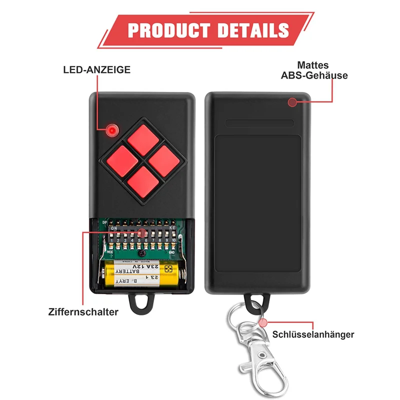 

C9-Handheld AM Transmitter 868.3Mhz For Dickert S10-868A1L00, Garage Door Remote Control Pack Of 2 For Dickert S10-868A4L00