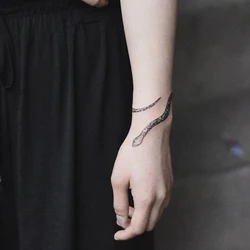 Small Snake Temporary Tattoo Sticker Arm Ring Waterproof Tatouage Serpent Et Art Corporel Fake Tattoo Black Cool Tattoo Adesivos