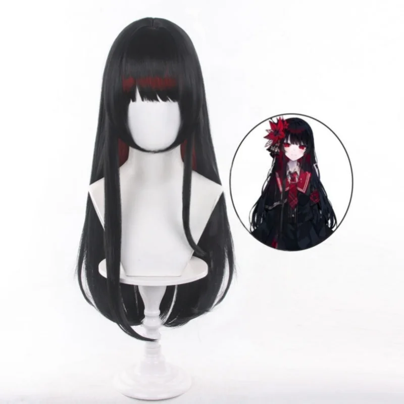 

Парик для косплея «Волшебная девочка-ведьма» Никайдо Хиро, черные длинные волосы с красным оттенком для косплееров, косплей-вечеринок, Хэллоуина