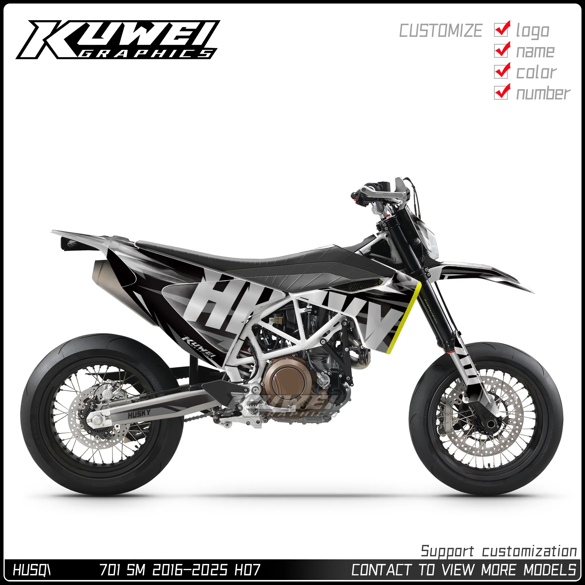 

Suitable for Husqvarna 701 Sm 2016 2017 2018 2019 2020 2021 2022 2023 2024 2025 Graphics Kit Decals Kit Sticker Personalized Customization