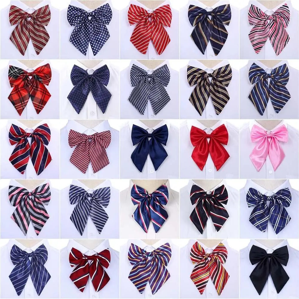 

Elegant JK Stripe Bowknot Neckties Dots Bowtie For Women Girl Neck Ties School Student Bowtie Uniform Bowties Shirt Accessory