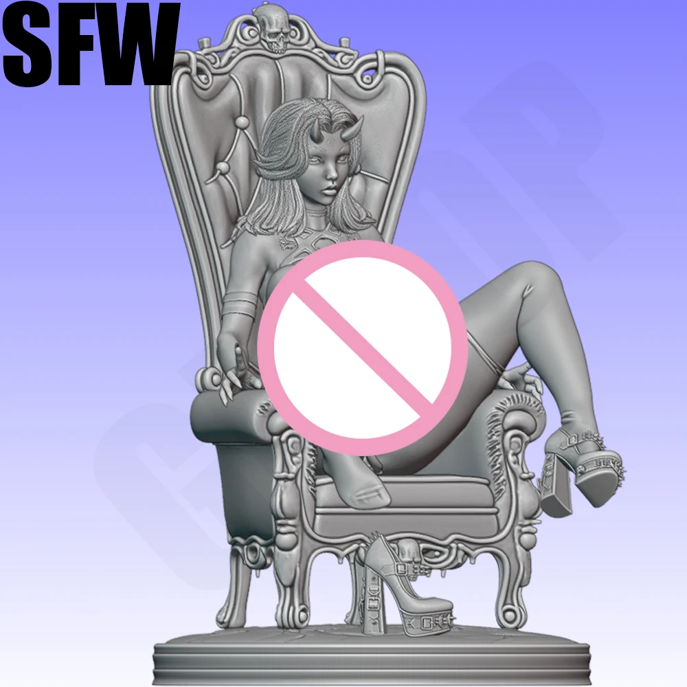 1/24 Scale NSFW Flor de cerejeira succubus Sexy Resin Figure Model Kit Unassembled Unpainted DIY Collectible Miniature Hobby Toy