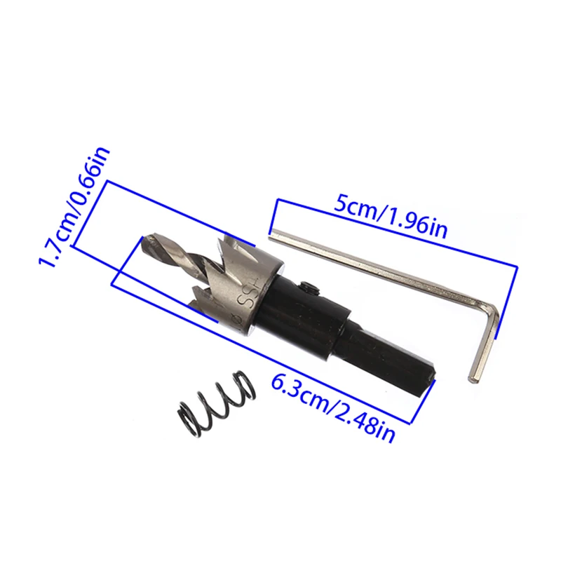 1 peça serra de buraco hss 17mm conjunto de ferramentas de mandril abridor de buraco de aço de alta velocidade para perfuração de metal fino metalurgia