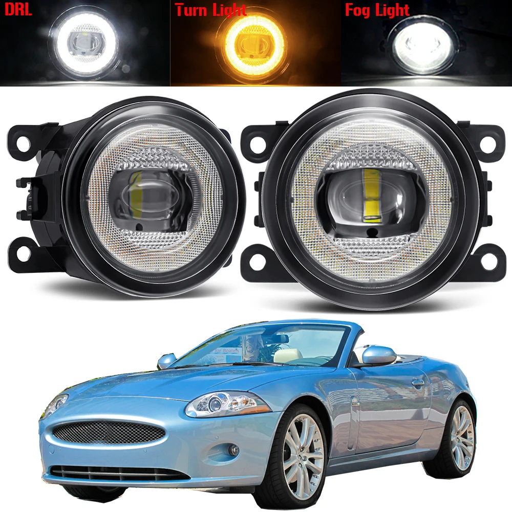 3IN1 30W Car Angel Eye Fog Light Assembly For Jaguar XK _J43_ 2006-2013 LED Fog Turn Signal Daytime Running Lamp DRL 12V
