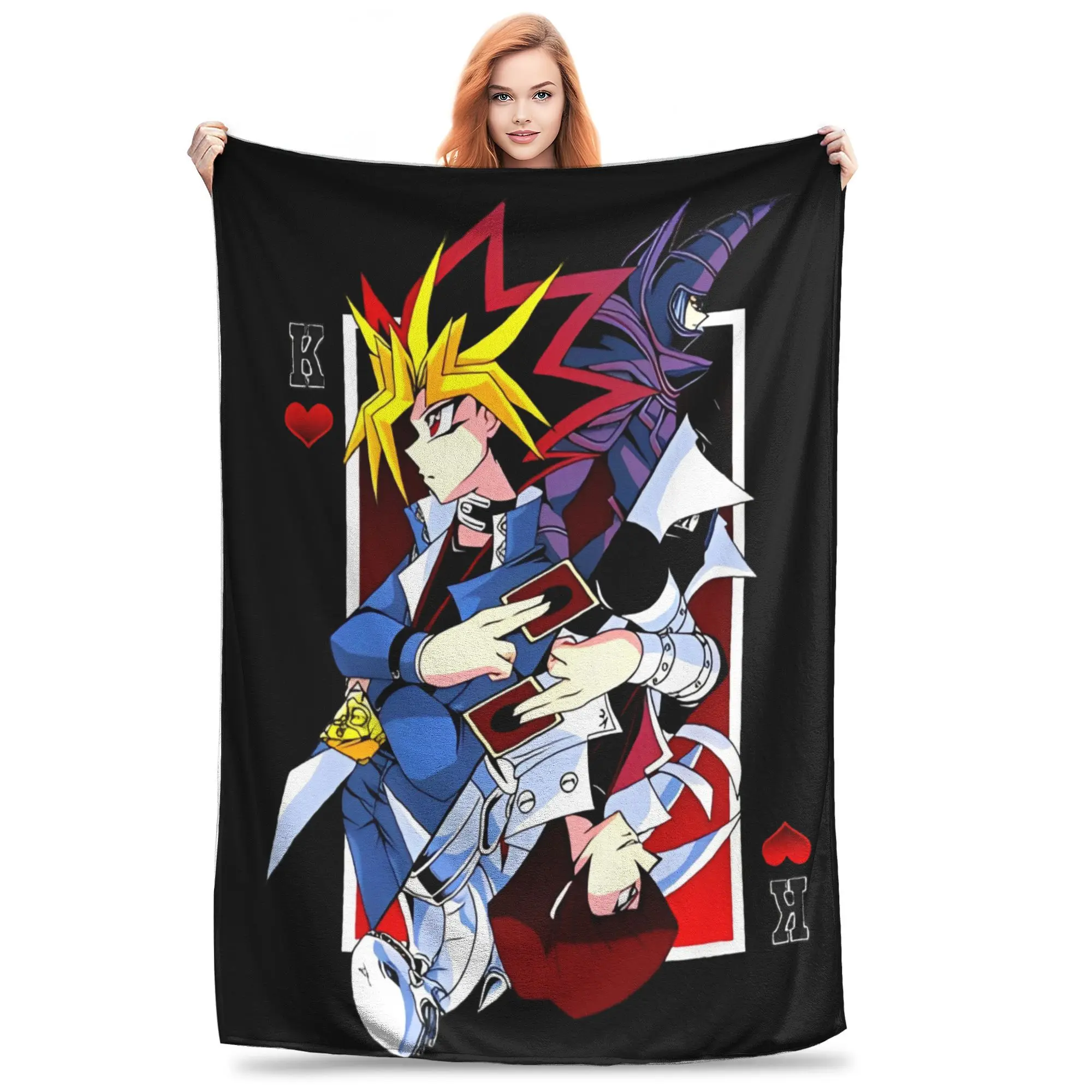 Yu Gi Oh Kings of Games Anime Flannel Blankets  Creative Throw Blankets for Home 200x150cm Rug Piece