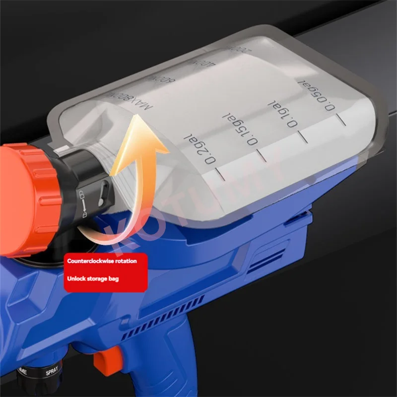 800ML Cordless Electric Spray Gun High Power Paint Sprayer Auto Furniture Steel Coating Airbrush