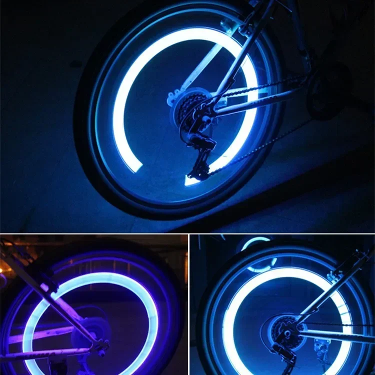 Bicycle Wheel Light Motion Sensor LED Light Waterproof Mini Neon Light Tire Nozzle Valve Cap Light for Car Motorcycle Bicycle