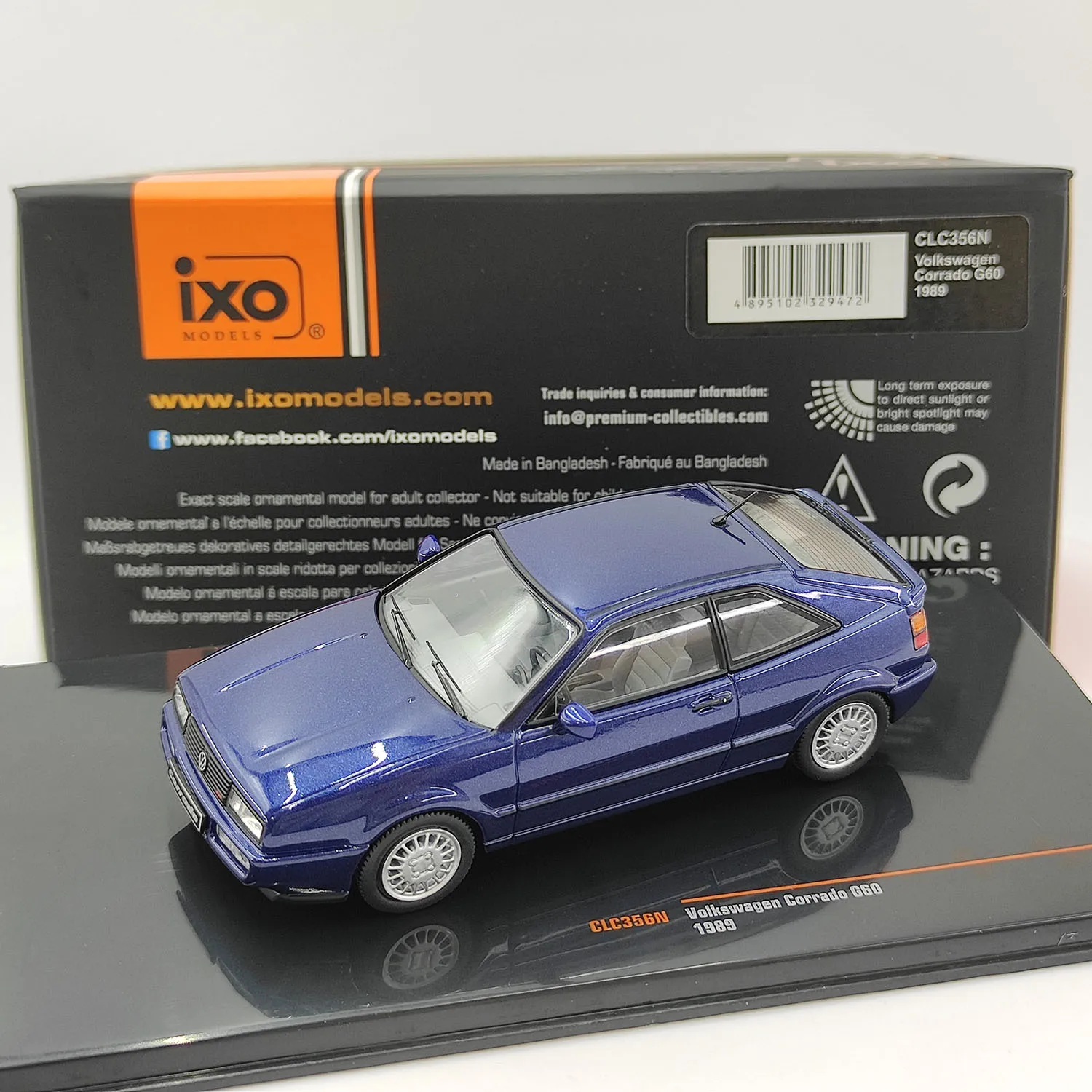 

Diecast IXO 1/43 Scale VW CORRADO G60 1989 VW Alloy Car Model Collectible Toy Gift Souvenir Display Ornament