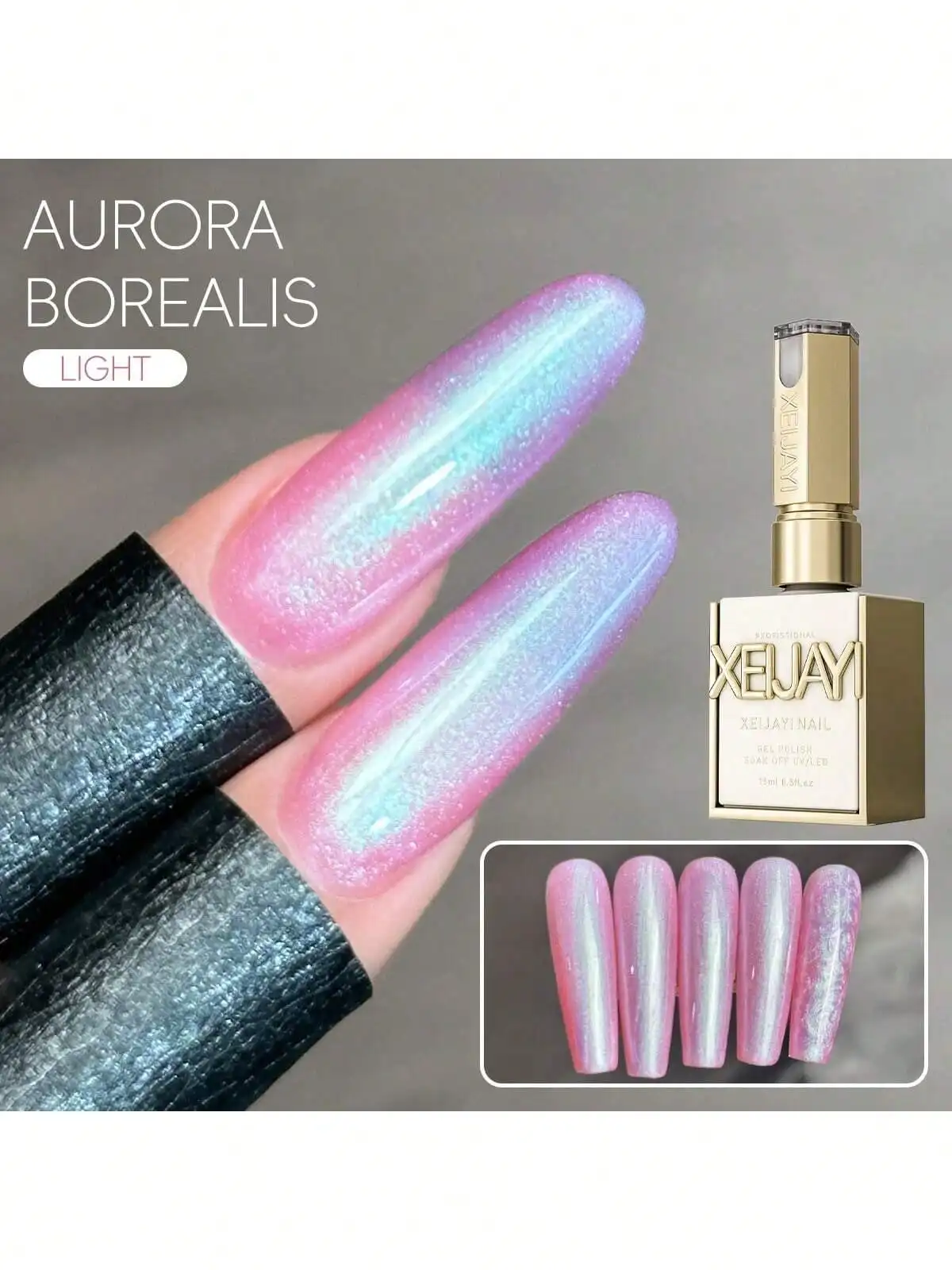 

XEIJAYI 1 шт. 15 мл Aurora Borealis гель для ногтей полуперманентный дизайн ногтей замачивание УФ светодиодный маникюрный салон DIY