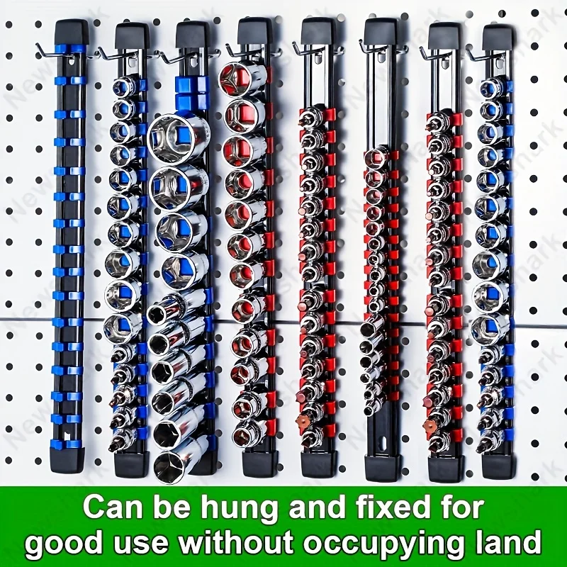 

6 шт. органайзер для розеток, держатели для направляющих для приводных розеток 1/2 дюйма, 3/8 дюйма и 1/4 дюйма, сверхпрочные стойки для розеток, черные направляющие