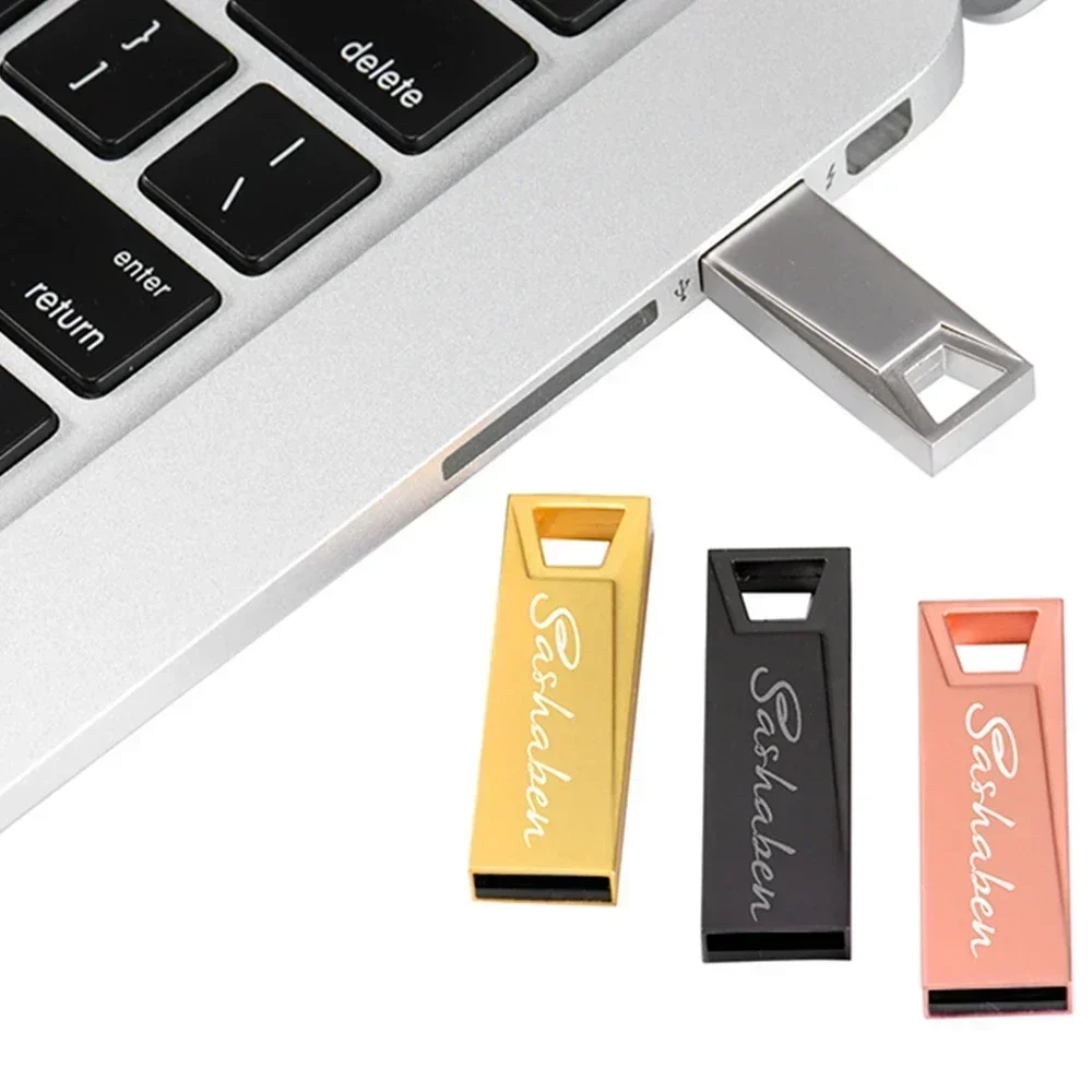 JASTER Metal USB Flash Drives 128GB Free Custom Logo Black Pen drive 64GB with Carton box Memory stick 32GB U disk For Computer