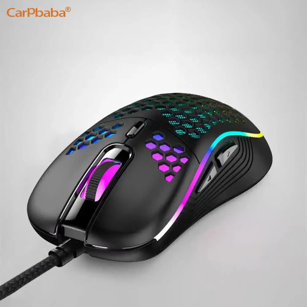Wired/2.4G Wireless Mouse with RGB Backlit 6-button 3-speed DPI Type C Rechargeable Ergonomic Honeycomb Design Gaming Mouse