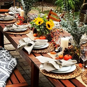 Pequeñosa para el ratán tejido a mano de 6 piezas-Mats de mesa tejidas redondas, adecuadas para comedores y salas de estar, resistente al calor 10 Mejores Matros de mesa redondos de ventas 90 cm - №10