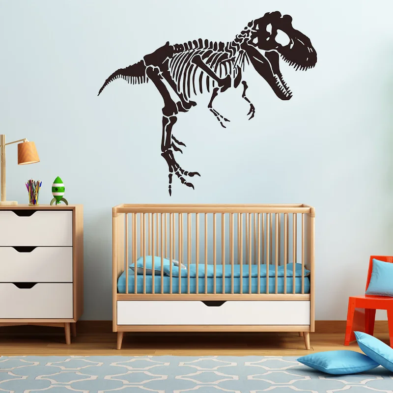 Skeleton T-Rex Dinosaur Wall Sticker Vinyl Home Decor Kids Room Bedroom Nursery Decoration Dinosaur Paradise Decals Murals AC03