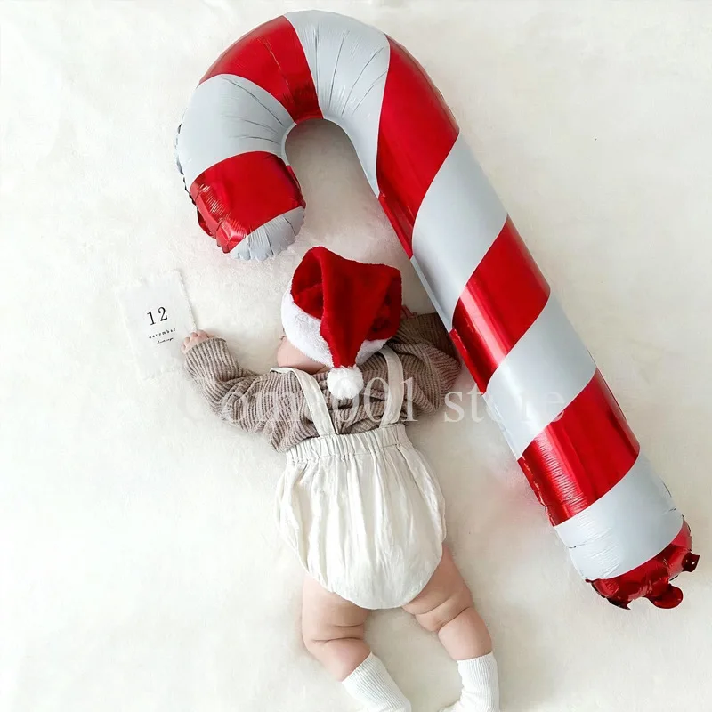 اكسسوارات عيد الميلاد بالونات قصب الحلوى عيد ميلاد سعيد الأسرة زينة الحفلات بالونات عيد الميلاد مهرجان صور الدعائم العرض #2