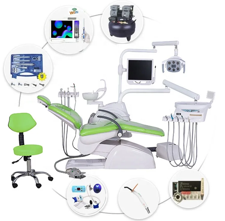 Full Set  Chair LED Sensor Light With Air Compressor Intraoral Woodpecker Light Curing High-quality  Clinic