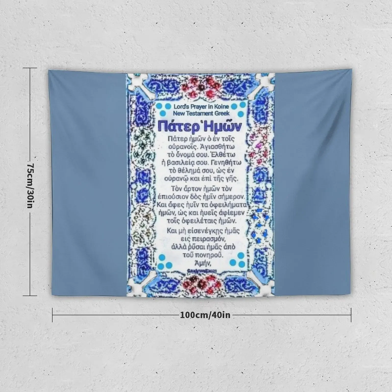 Koine Greek Lord's Prayer, Our Father Tapestry Home Decorations Bedroom Decor Tapestry