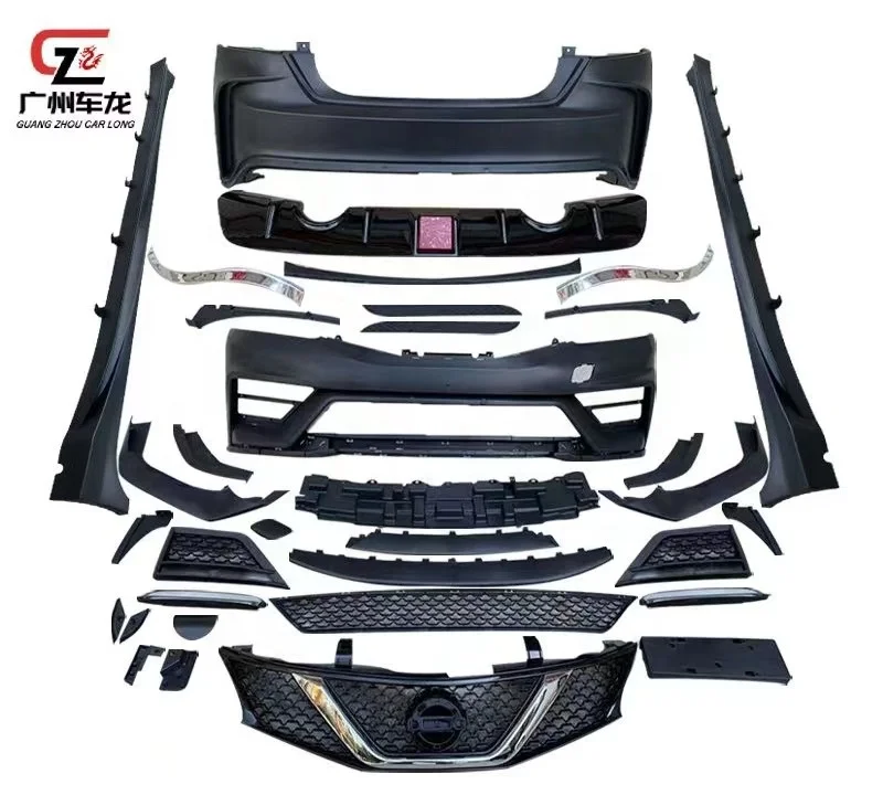 

PP Plastic Full Set BodyKit for Nissan Tiida 2011-2015 Modified Nismo Front Rear Bumper Side Skirts Front Rear Lip Car Bumpers N