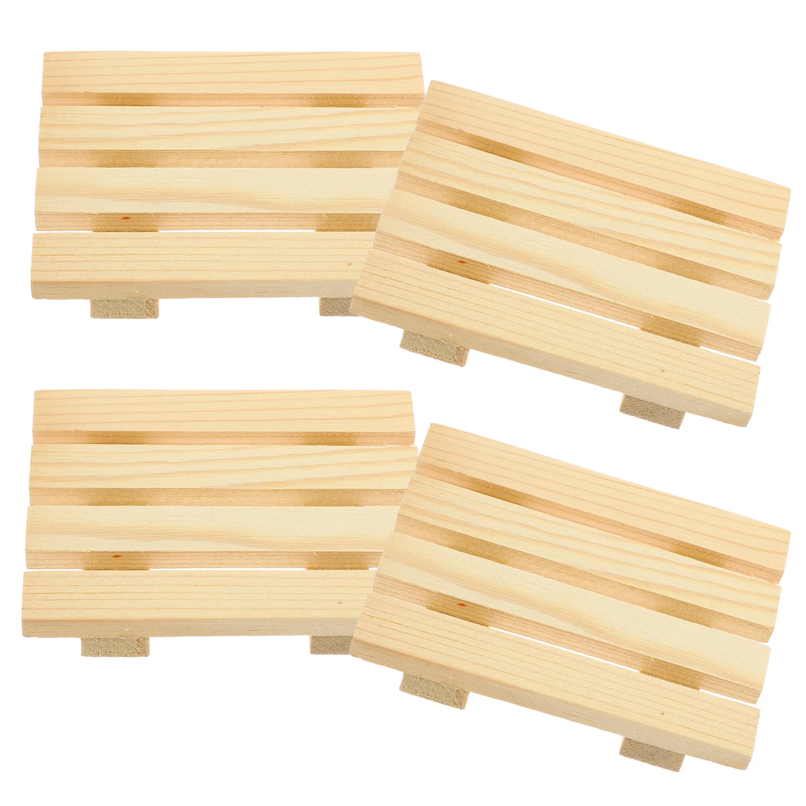 

4Pcs Pine Wood Cup Coasters Wear-Resistant Drink Pads for Home Kitchen Dining Table Wooden Tea Cup Mats Coasters