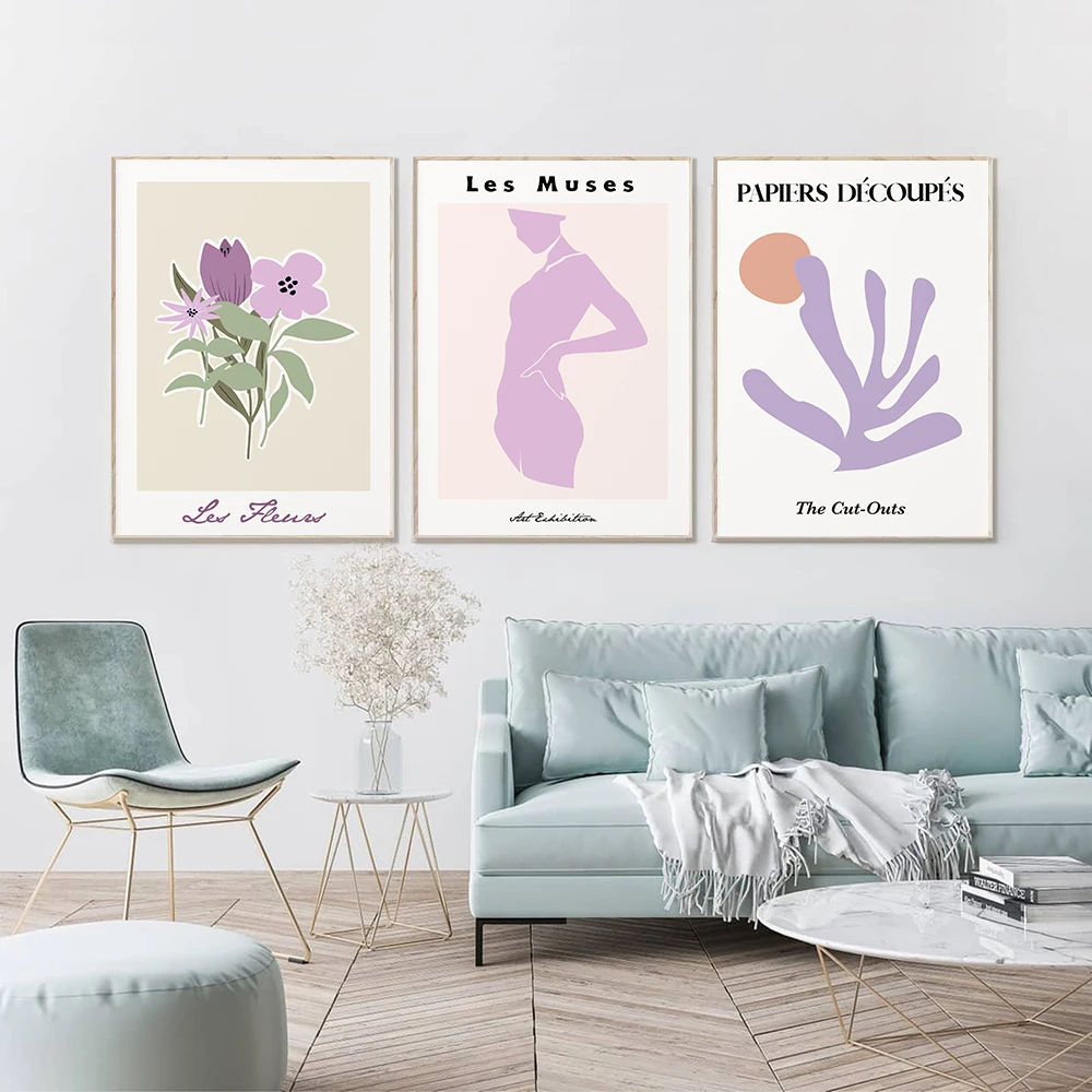 Matisse Abstract Poster Pastel Lilac Art Print Minimalist Canvas Painting Modern Les Muses Wall Picture Living Room Home Decor