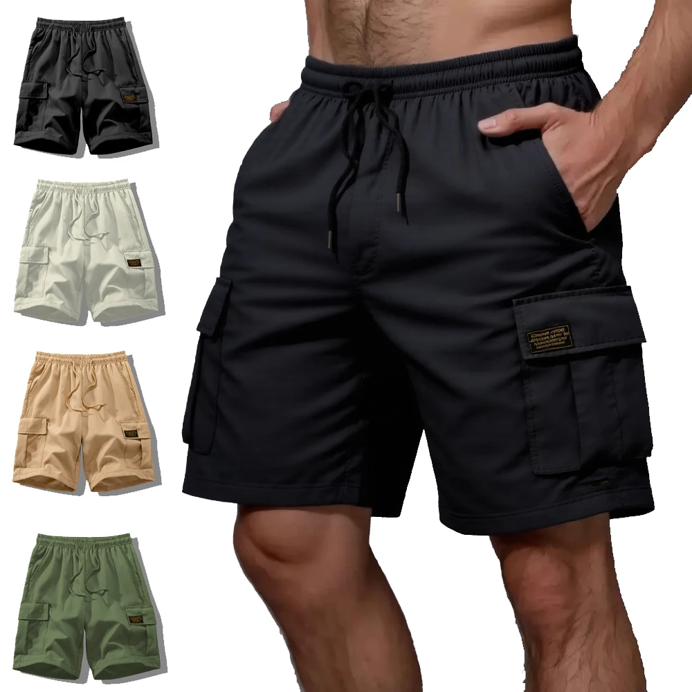 

Mens Cargo Shorts Summer Classic Cargo Stretch Short with 4 Pockets for Daily Sports Outdoor Knee-length Short pants in 4 Colors