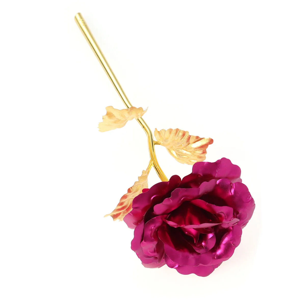 

24K Gold Foil Rose Long Stem Handcrafted Artificial Flower For Valentine Wedding Anniversary Gift Box Love Display Base Pink