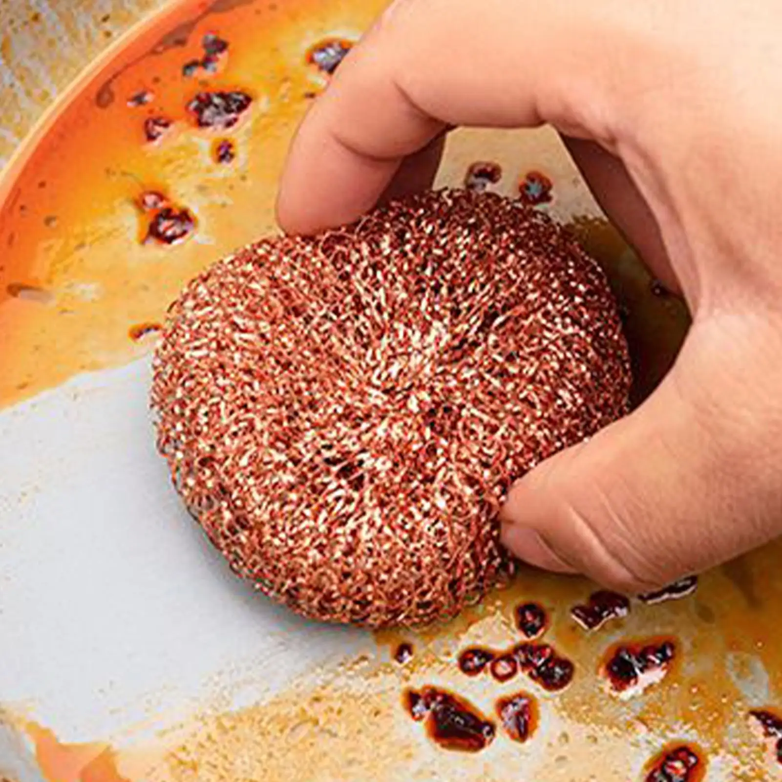 Geschirrspülbürste, Geschirrspülbürste, Küchen-Peeling-Pads, 2-teilig, Kupferdraht, Topfwäscher, Reinigungsmittel, Geschirrspülen