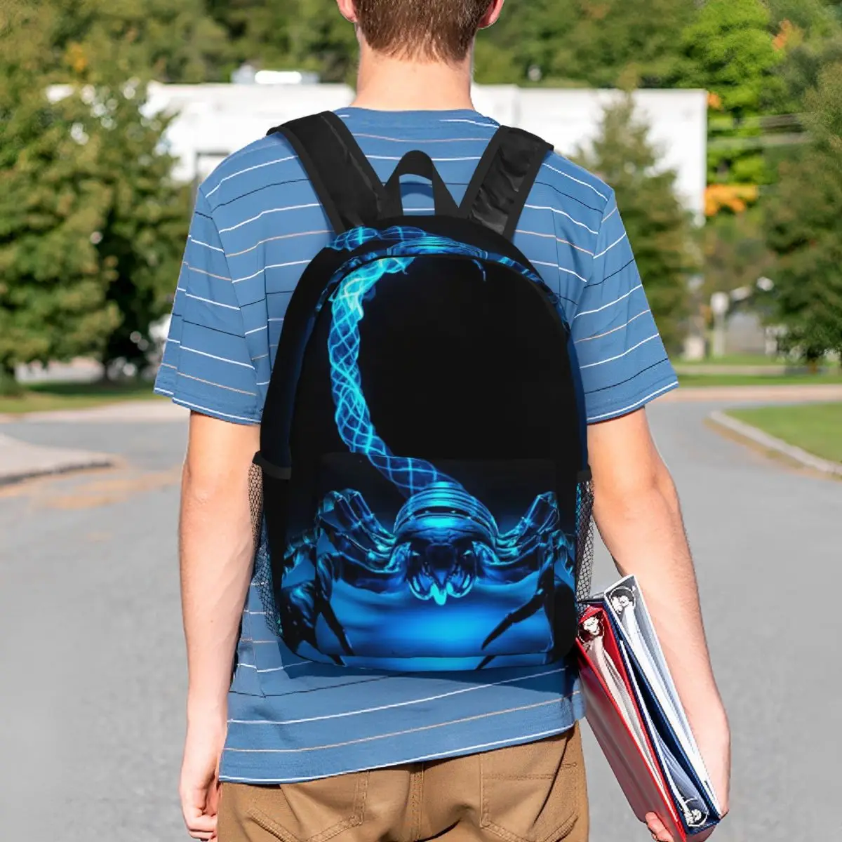 Glowing Scorpion Realistic Art Backpack Student BookBag Kids School Bag Computer Shoulder Bags for Boys Girls