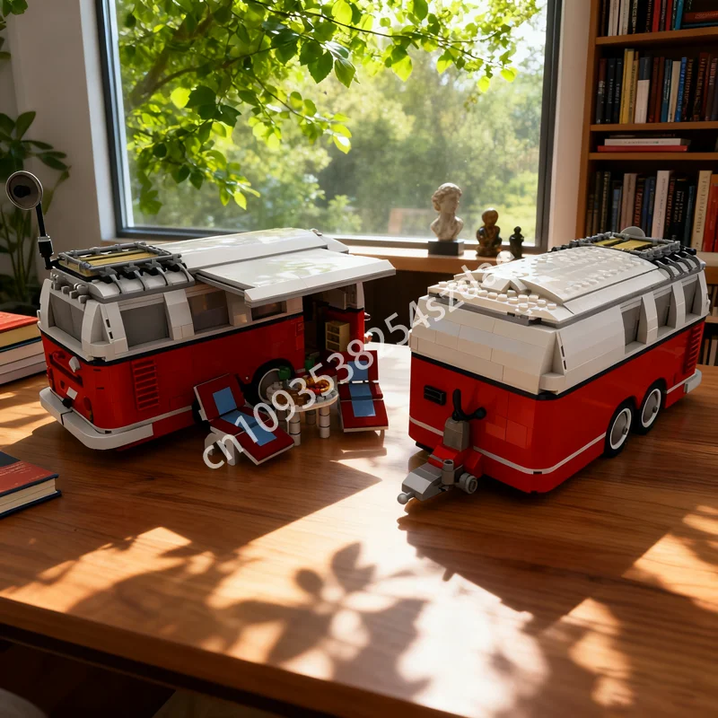 

1455pcs MOC Custom Caravan Trailer 2 Axle Creatored Model Building Blocks Toy DIY Christmas Gifts Creative Idea Kids Birthday