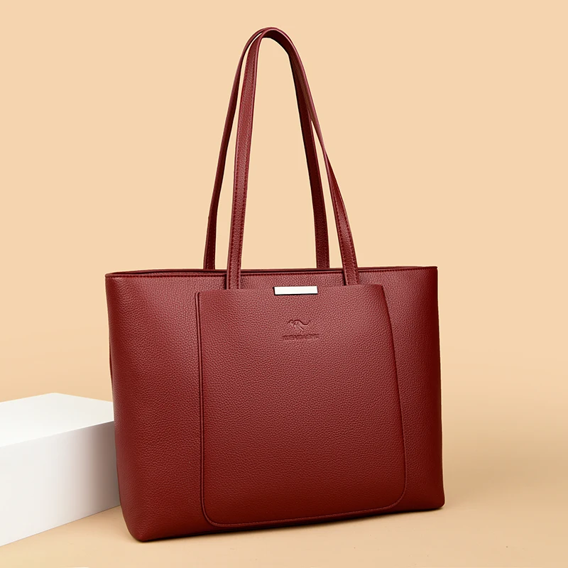 Solid Color Luxury Handbag Women Bags Designer HIgh Quality Leather Shoulder Bags for Women 2024 High Capacity Shopping Tote Bag