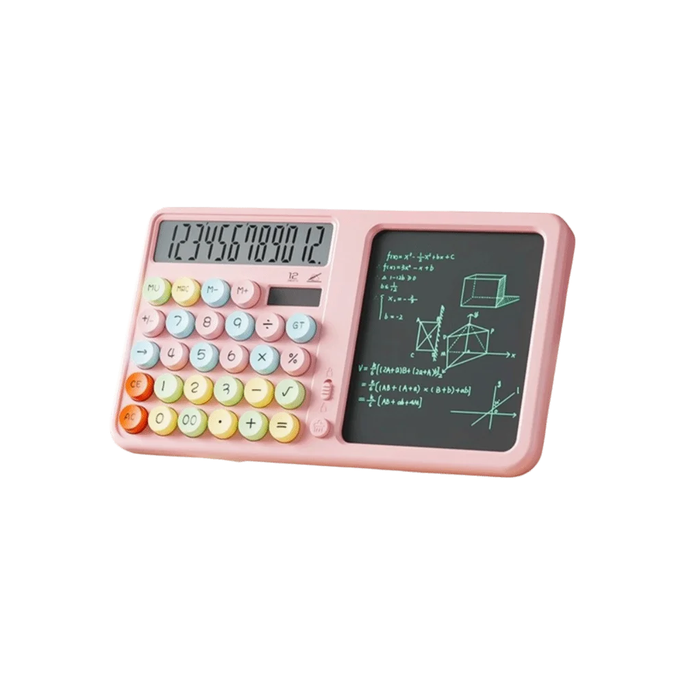 Taschenrechner mit großem Display und Notizblock, Augenschutzbildschirm, 12-stellige Funktionsrechner mit Tablet-LCD-Bildschirm