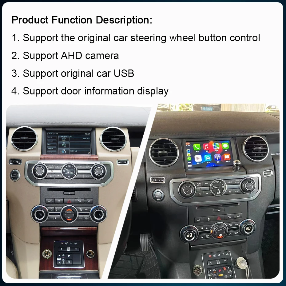 Support 4*4 CarPlay Android Auto For Land Rover Discovery 4 / Range Rover Sport 2010-2016 8G+256G Car Radio With Screen Audio