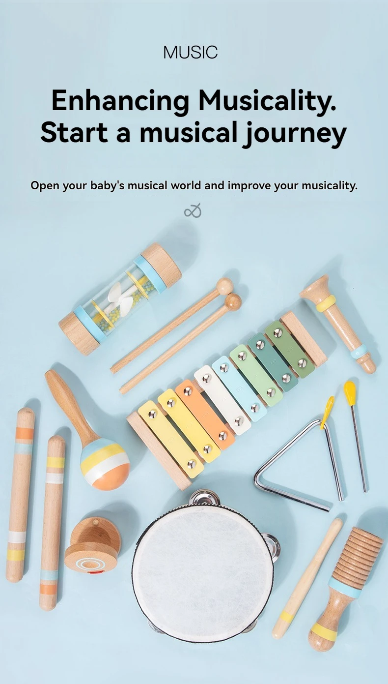 Juguete Musical interactivo juguetes de madera instrumentos de percusión para niños juguetes educativos para edades temp