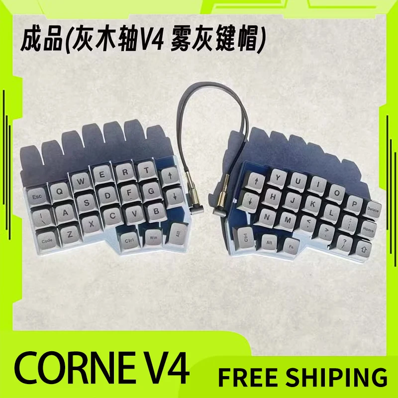 Corne V4 Split Keyboard RP2040 RGB Hot Swap Support QMK/VIAL Split Keyboard Kit with 3.5mm Audio Line Customized PC Gamer Gifts