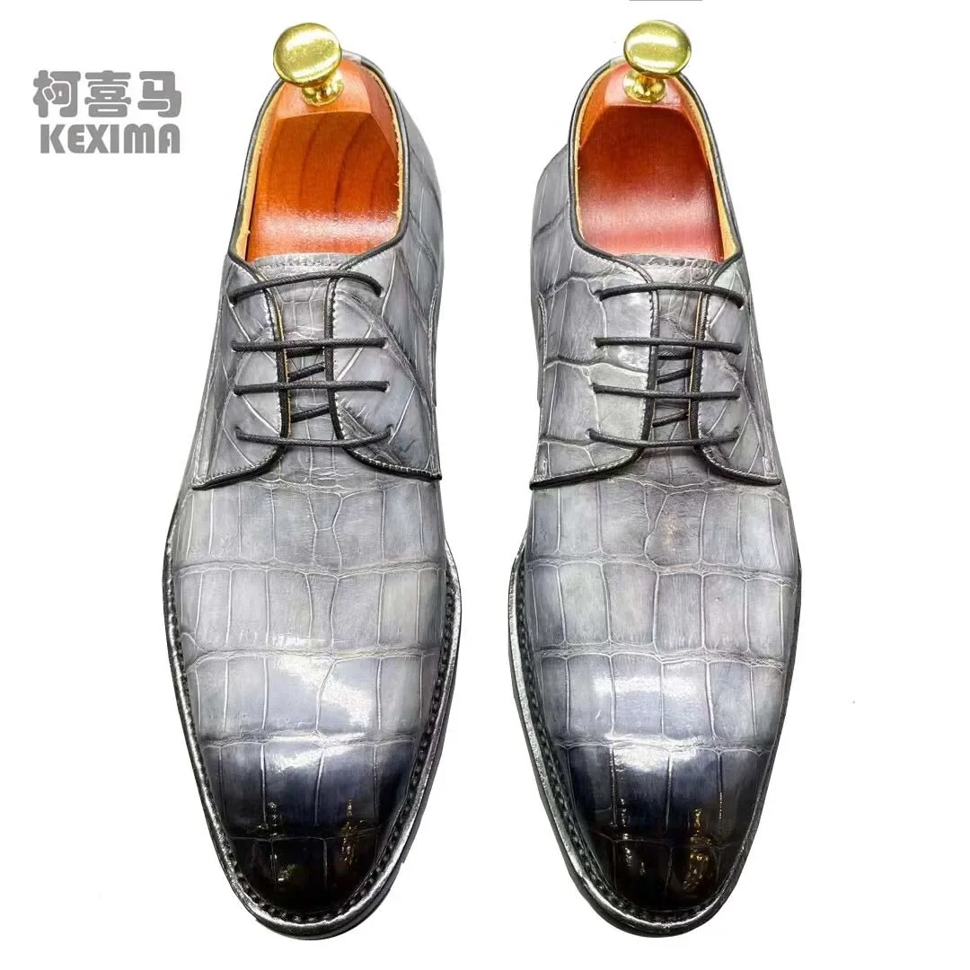 chue men dress shoes men formal shoes business male crocodile shoes leather sole spring