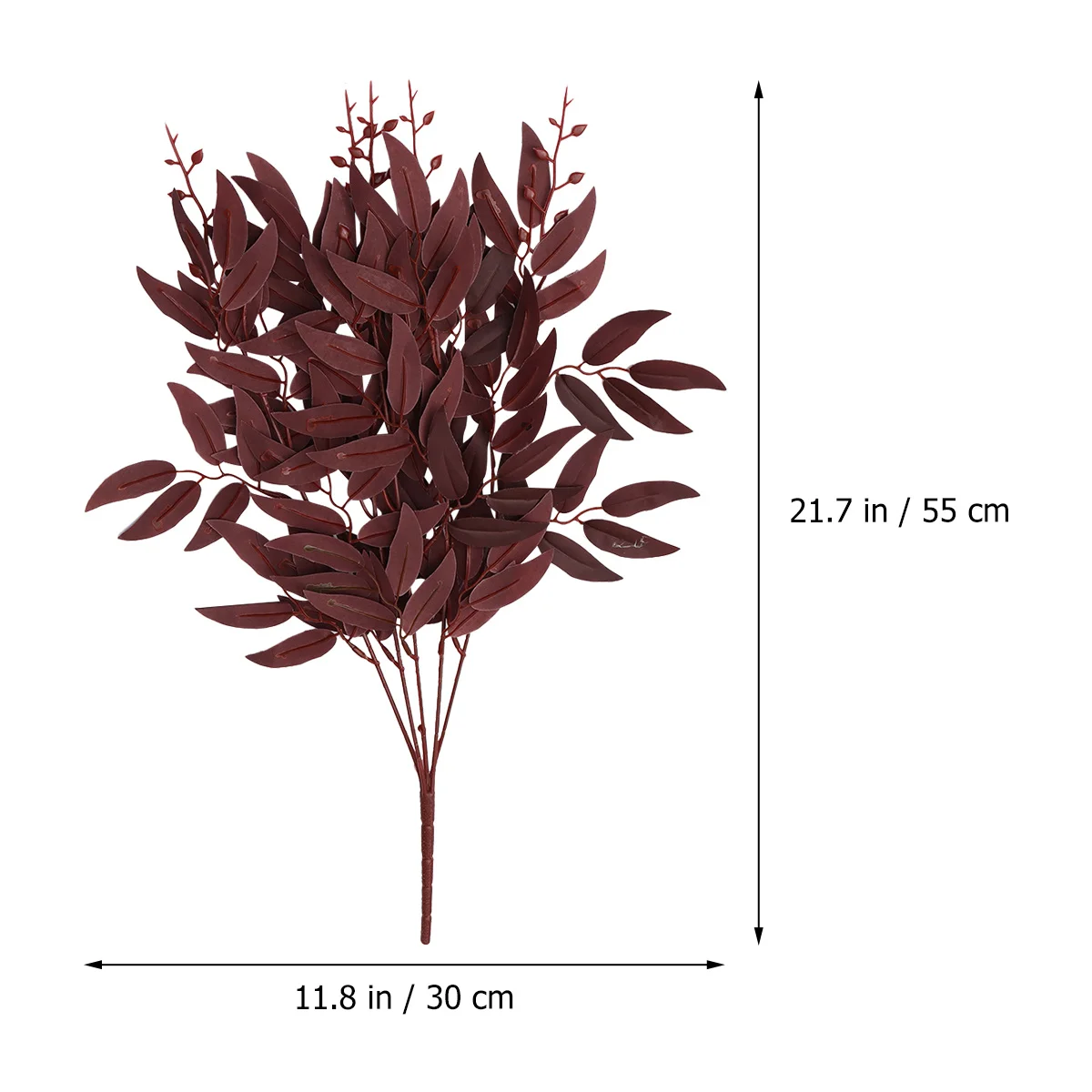 

2pcs Artificial Willow Leaves Dark Red For Home Decor Party Decoration Diy Craft Vase Simulation Plant Branches Willow Leaves