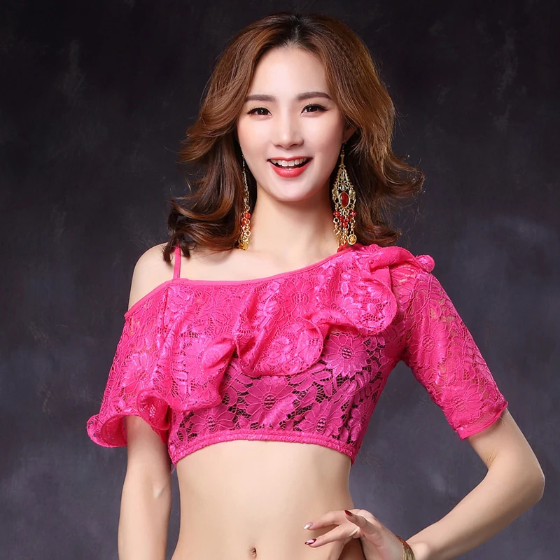 ort Sve Spitze Bauchtanz Outfit Damen Übungskostüm Anfänger Sexy Performance Top Fitn Sportswear oulder Baring