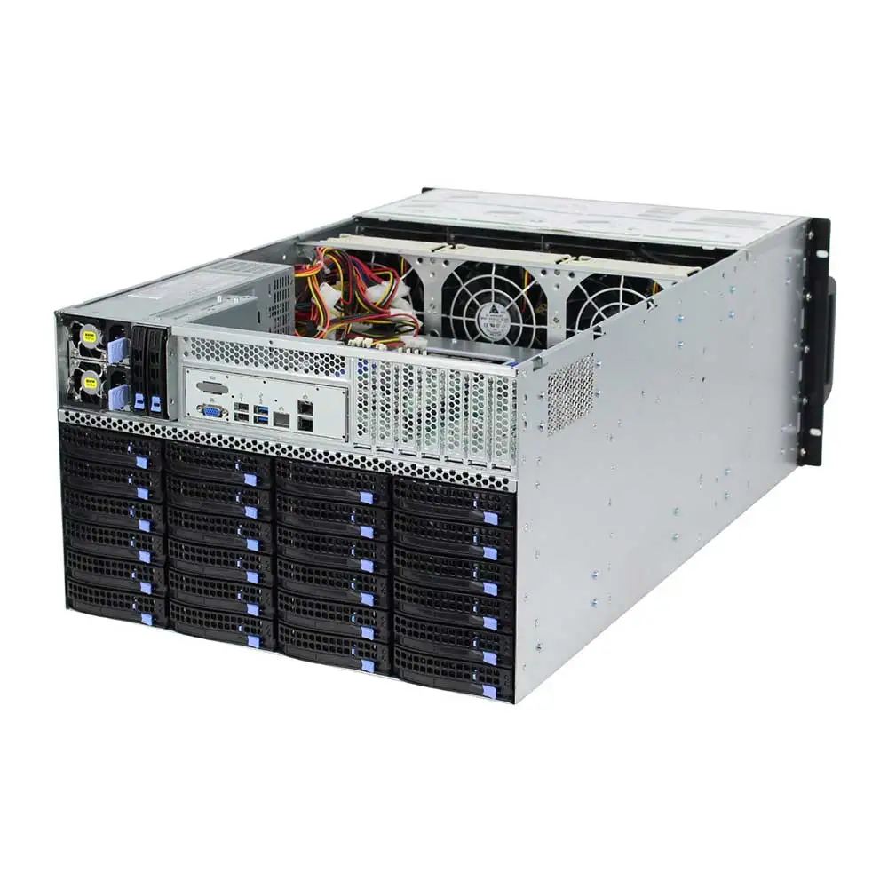 ตู้ฮาร์ดดิสก์ 60 อัน เซิร์ฟเวอร์ Rackmount Hotswap 6U แชสซีเซิร์ฟเวอร์จัดเก็บเคส แชสซีเปล่า