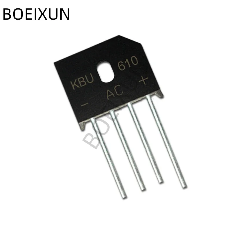 5Pcs KBU610 Bridge Rectifier 6A/1000V KBU6M Bridge Stack Cutable Foot KBU Footprint Flat Bridge