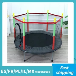 Trampoline for Children Exercise Trampoline Jumping Bed with Protective Net Equipped Indoor Sports Entertainment Support 100 KG