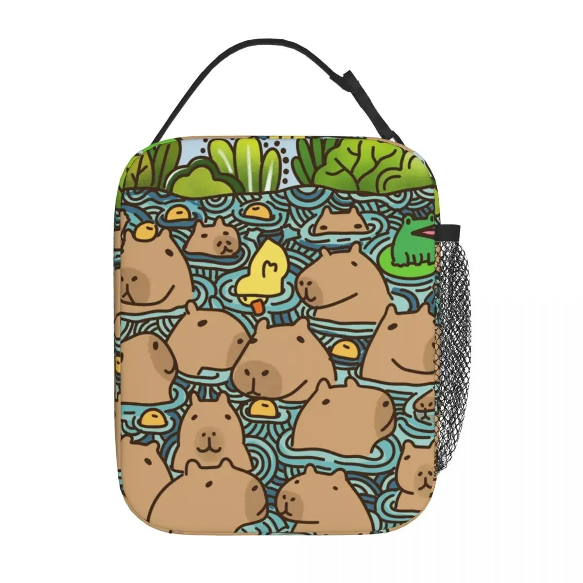 A Pond Full Of Capybara Insulated Lunch Bag for Women Leakproof Thermal Cooler Bento Box Kids School Children