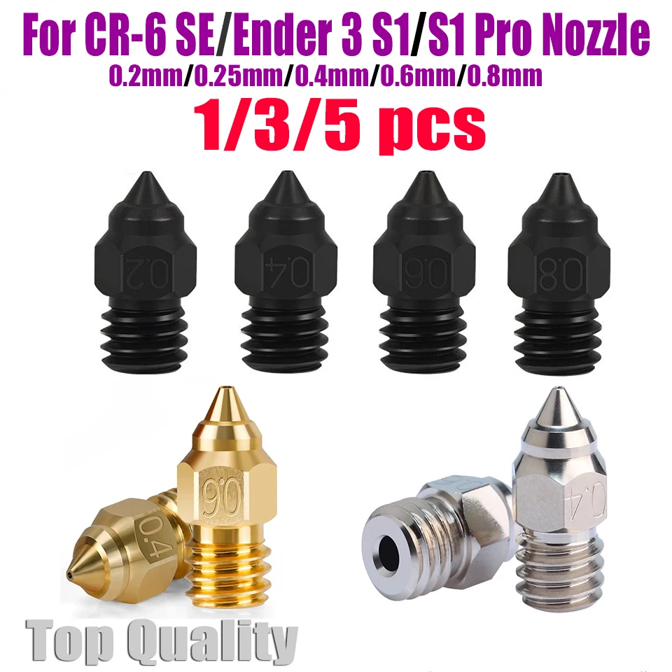 

CR-6 SE Nozzle Copper Plated Hard Steel Brass 3D Printer Parts Nozzles 0.4mm for CR6 SE CR5 PRO Ender 3 S1 pro CR10 V2 Ender 5