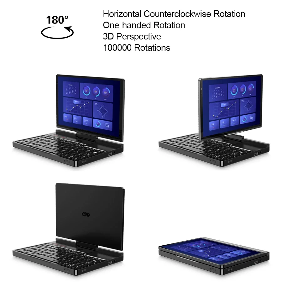2026 Palm Size GPD Pocket4 Upgraded AMD AI 9 HX 370/8840U 64GB 2TB NVMe 8.8" 144Hz 2in1 Laptop Tablet