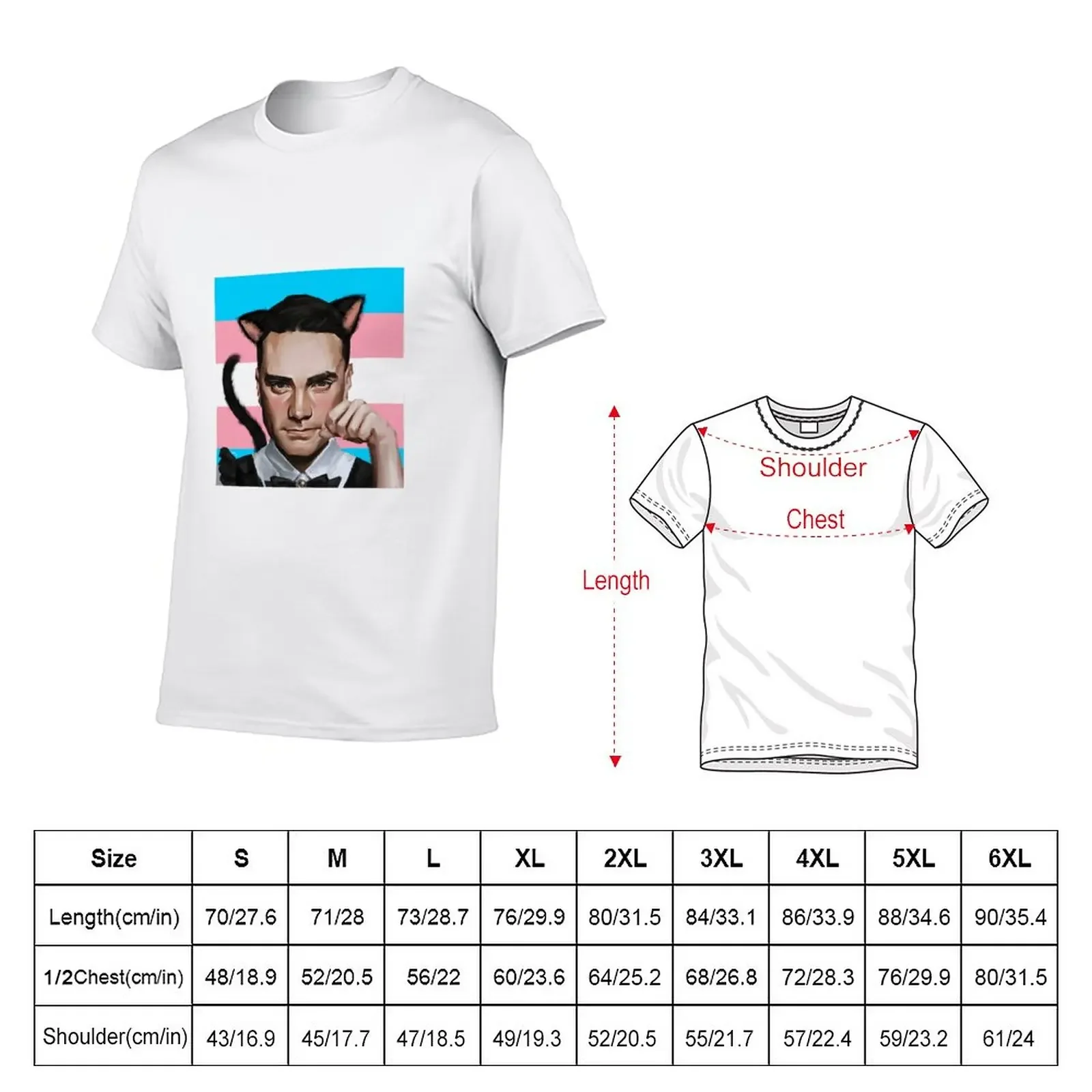 New Ben Shapiro Catboy maid Trans pride flag T-Shirt sweat shirt anime Short sleeve Men's clothing