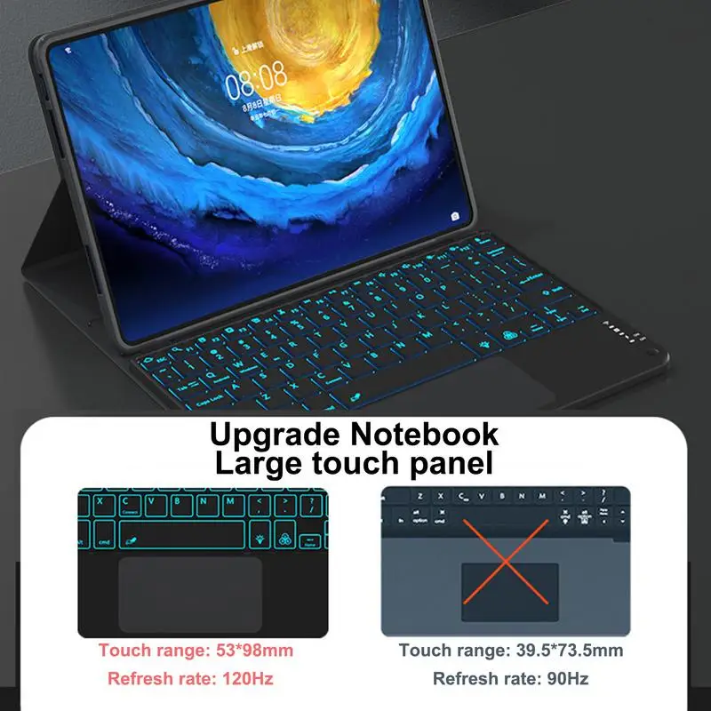 Afneembare Tablet Toetsenbord Backlight Toetsenbord Voor Tablet Computer Draadloos Toetsenbord Met Touchscreen Tablet Computer Toetsenbord