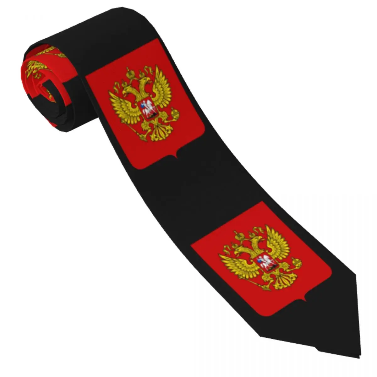 Russian Federation Tie Emblem Cosplay Party Neck Ties Men Vintage Cool Necktie Accessories High Quality Graphic Collar Tie