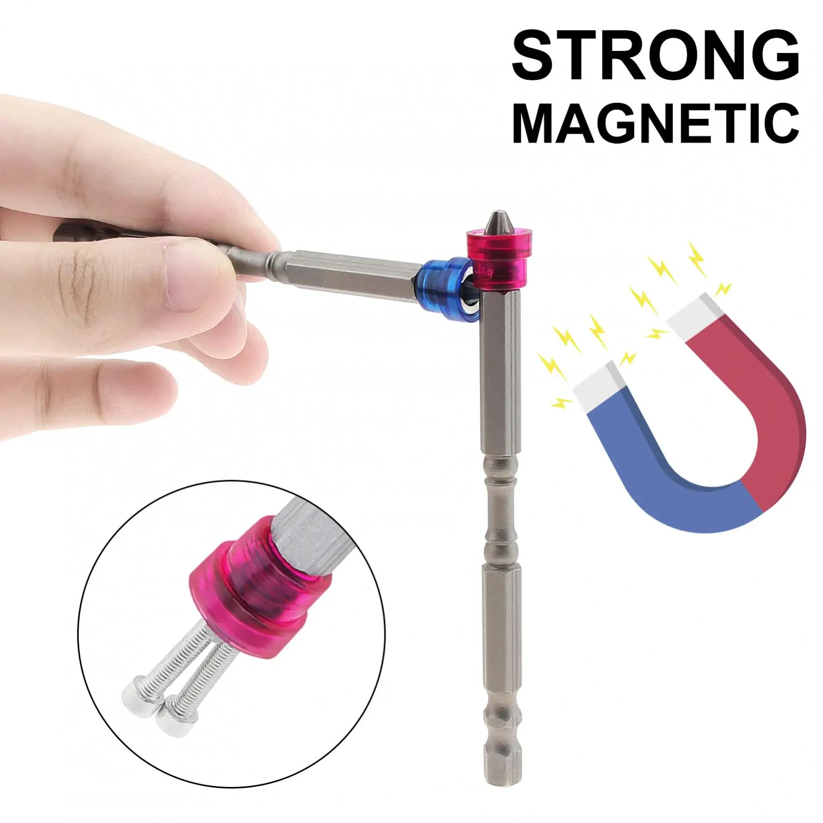 Imagem -03 - Elétrica Chave de Fenda Bits Grupo Forte Magnético Phillips Cruz Cabeça Hex Shank Drywall Parafuso Driver Brocas Ph2 Pcs