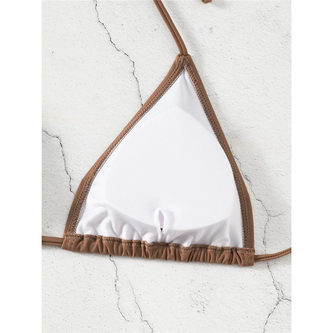 Mit Leopardenmuster-Rock, Neckholder-Bikini, Damen-Badeanzug, dreiteiliges Bikini-Set, Badebekleidung, Badeanzug, Schwimmanzug V8325 – Detail 6